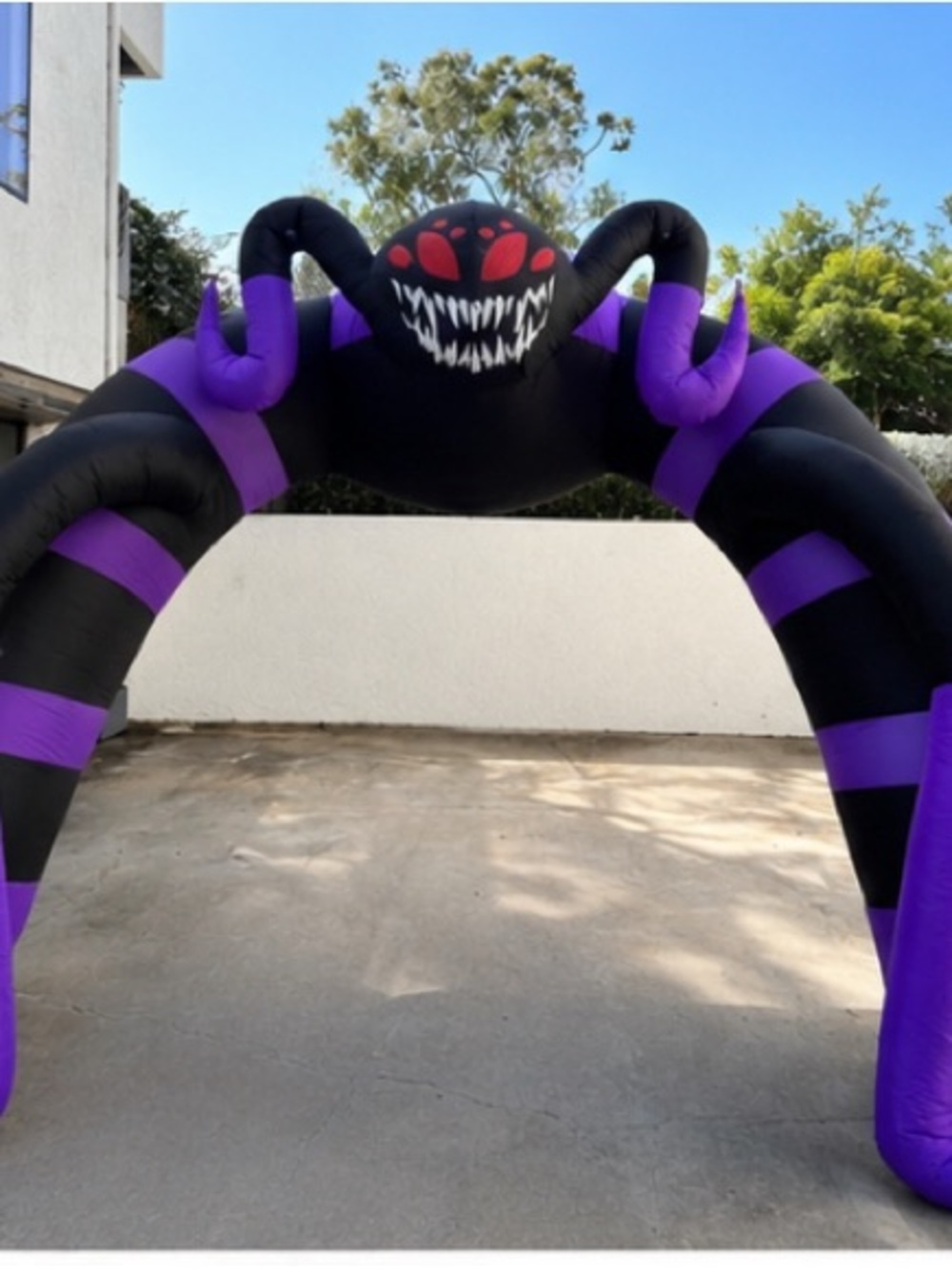 GIANT Halloween Inflatable Spider 🕷️ Black & Purple – HUGE Yard Decoration